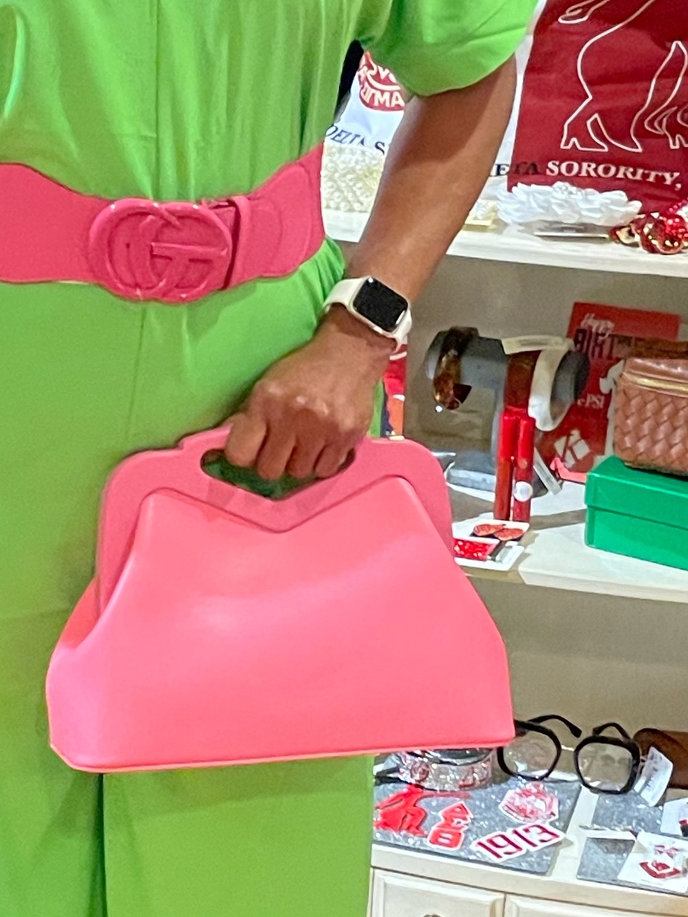 Pink Structured Top-Handle Women's Bag